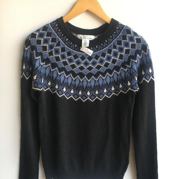 NWT H&M L.O.G.G. Black Fairisle Sweater - Picture 1 of 8